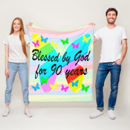 SÖT BLESSERAD AV GOD I 90 ÅR FLOKLAND BLANKET FLEECEFILT