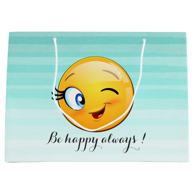 Söt blinkande Emoji-ansikte - Var alltid glad (Framsidan)