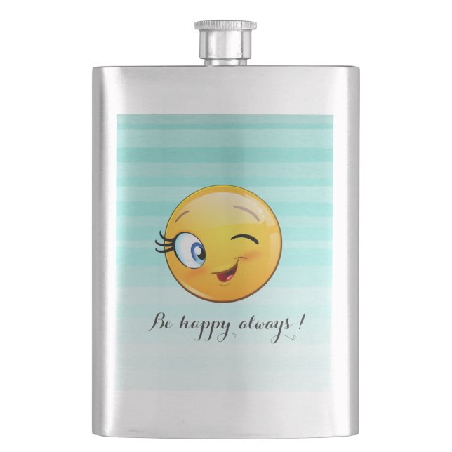 Söt blinkande Emoji-ansikte - Var alltid glad Fickplunta (Framsidan)