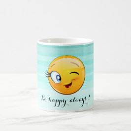 Söt blinkande Emoji-ansikte - Var alltid glad Kaffemugg