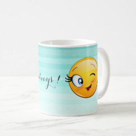 Söt blinkande Emoji-ansikte - Var alltid glad Kaffemugg
