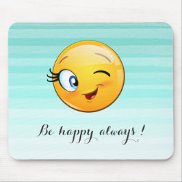 Söt blinkande Emoji-ansikte - Var alltid glad Musmatta