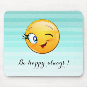Söt blinkande Emoji-ansikte - Var alltid glad Musmatta