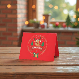 Söt blinkande ren Glad jul julkort Tack Kort
