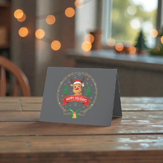 Söt blinkande ren Glad jul julkort Tack Kort