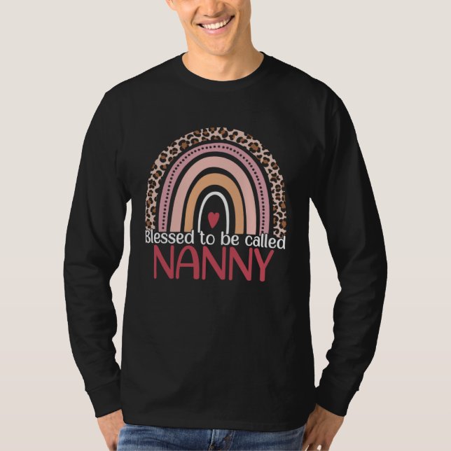 Söt Bliven Kallad Mormor Regnbåge Leopard Mo T Shirt (Framsida)