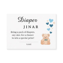 Söt blöja-lottkort för baby shower