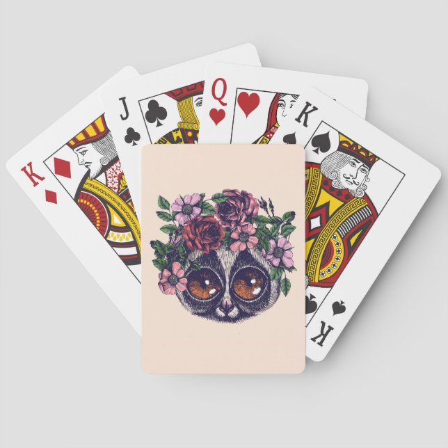 Söt blom- Lemur Casinokort (Baksidan)