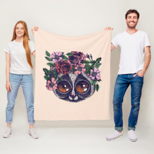Söt blom- Lemur Fleecefilt