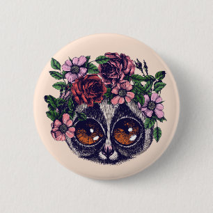 Söt blom- Lemur Knapp