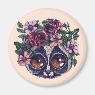 Söt blom- Lemur Magnet