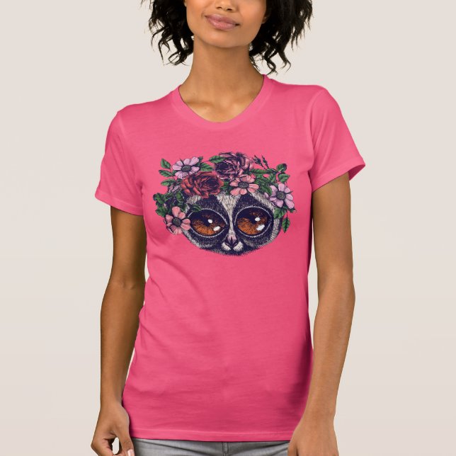 Söt blom- Lemur T Shirt (Framsida)