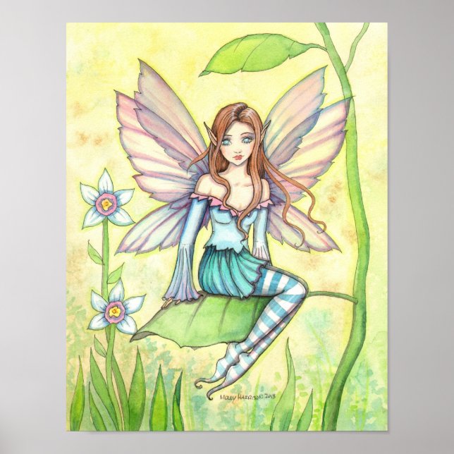 Söt Blomfairi Fantasykonst Poster (Framsidan)