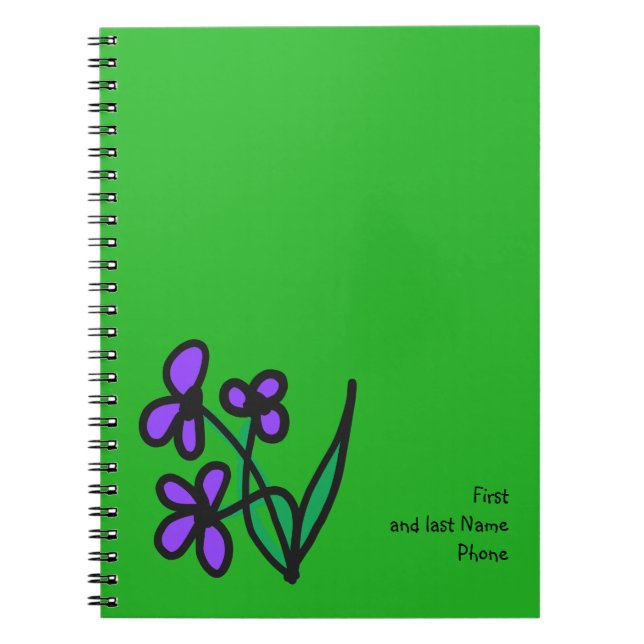 Söt blomma anteckningsbok (Framsidan)
