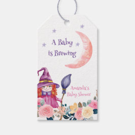 Söt blomma Blitch Cauldron Baby Brewing Shower Presentetikett