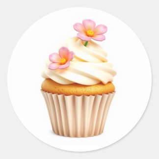 Söt Blomma Cupcake Klistermärken