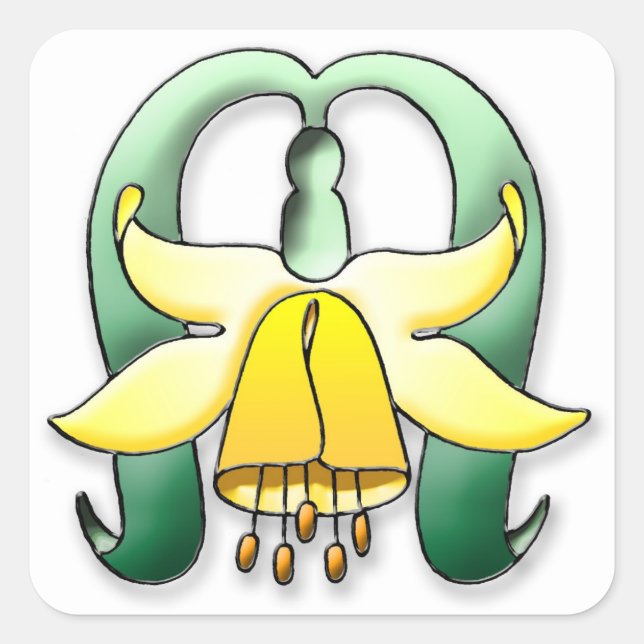 Söt blomma fyrkantigt klistermärke (Framsida)