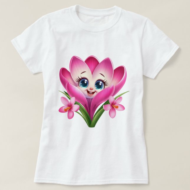 Söt blomma Kvinnors Basic T-Shirt (Design framsida)