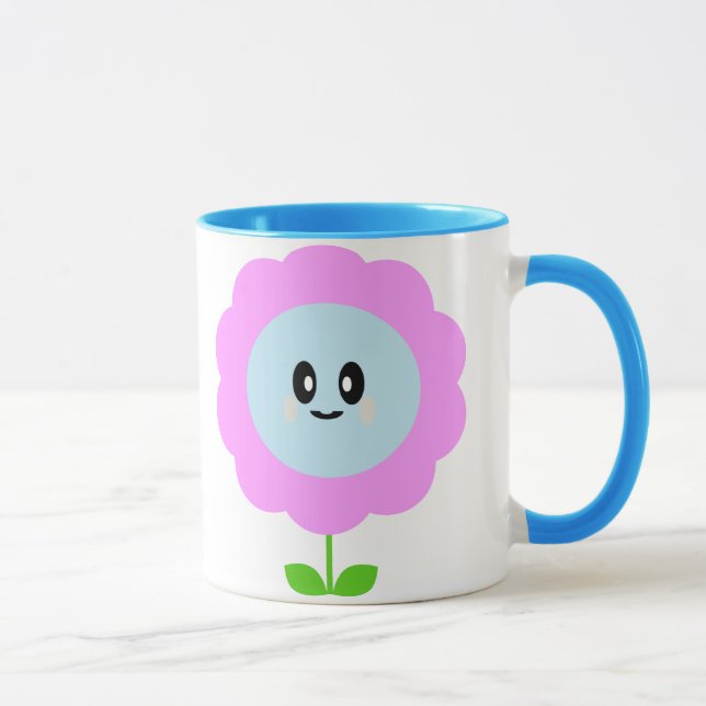 SÖT BLOMMA LILA BLÅ MUGG (Höger)