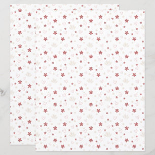 Söt blomma med kärlek Mönstrat scrapbookpapper