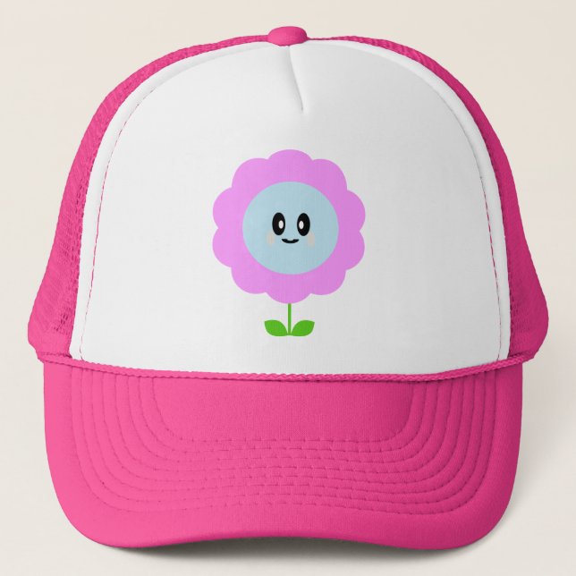 SÖT BLOMMA ROSA LILA KEPS HATT (Framsida)
