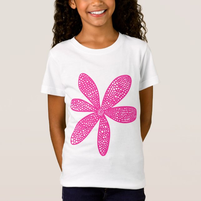 Söt blomma - Shock rosa T-shirt (Framsida)