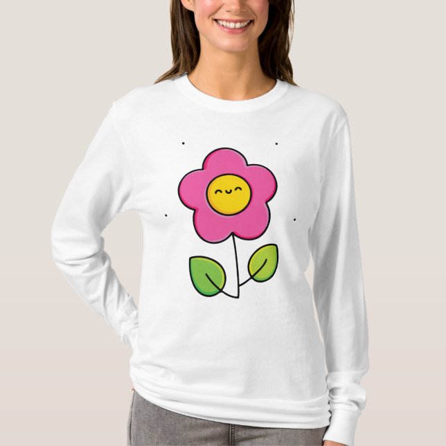Söt blomma t shirt (Framsida)