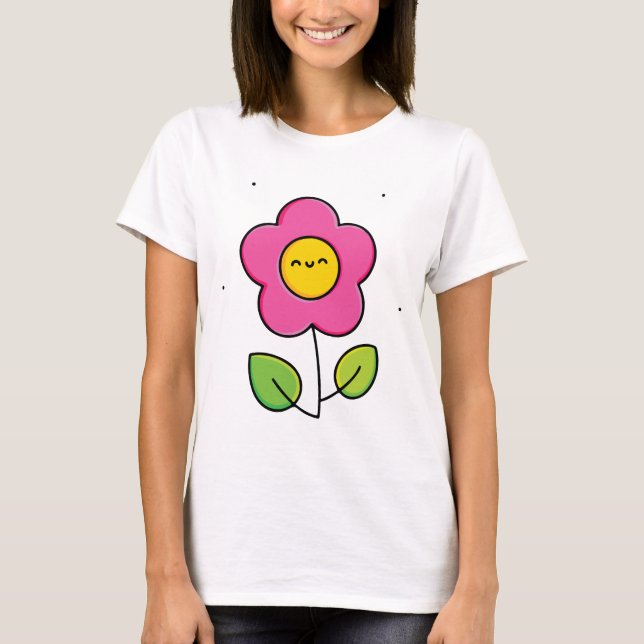 Söt blomma t shirt (Framsida)