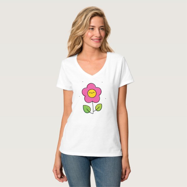 Söt blomma t shirt (Hel framsida)