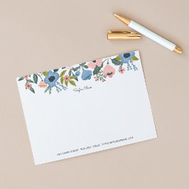 Söt Blommar Rosa & Blå Blommigt Ram & anteckningar