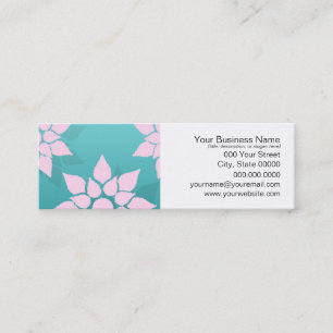 Söt Blommig Design Rosa över Turkos Mini Visitkort