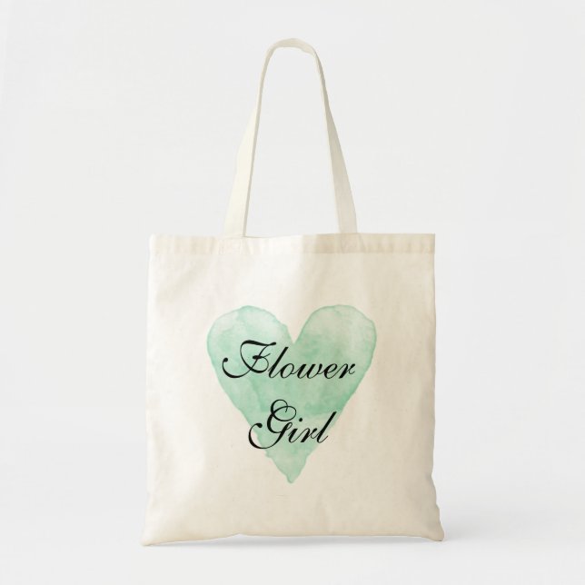 Söt blommig flicka toteväska för elegant bröllopsf tygkasse (Framsidan)