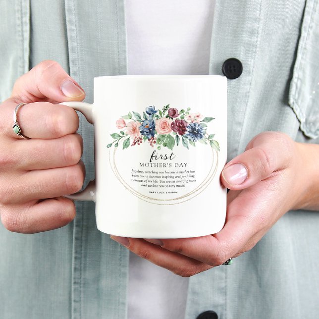 Söt Blommig Första Mors Dag  Kaffemugg (Skapare uppladdad)