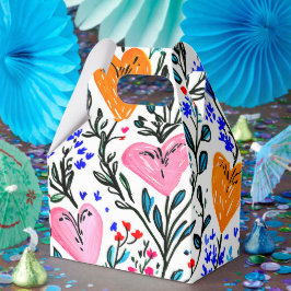 Söt Blommig Hjärtans Presentlåda