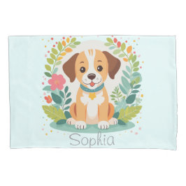 Söt Blommig Hund Valp Babyflicka