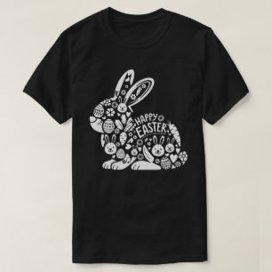 Söt blommig kanin påskt-shirt för kvinnor – Playf T Shirt