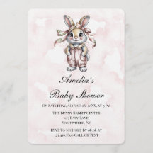 Söt blommig kanintjej baby shower