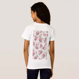 Söt blommig krona flicka fe i rosa klänning t shirt