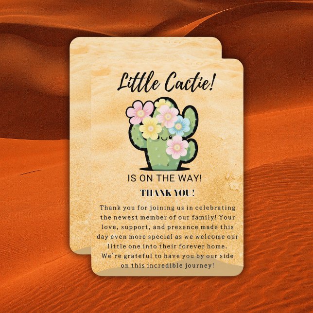 Söt Blommig Liten Kawaii Bebis Baby Shower Tack Kort (Skapare uppladdad)