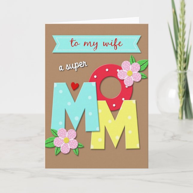 Söt Blommig Mamma-kort Kort (Framsida)