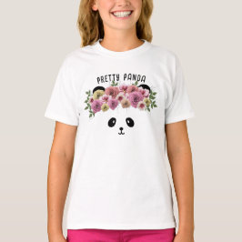 Söt blommig Panda Björn Flicka Söt Barn T-Shirt
