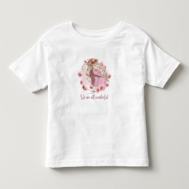 Söt blommig t-shirt för små flickor - Inspirerande (Framsida)