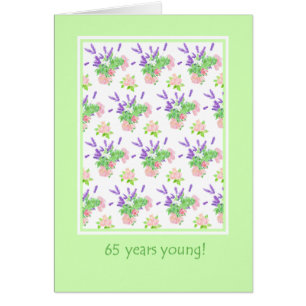 Söt Blommigt 65e Birthday Hälsning Hälsningskort