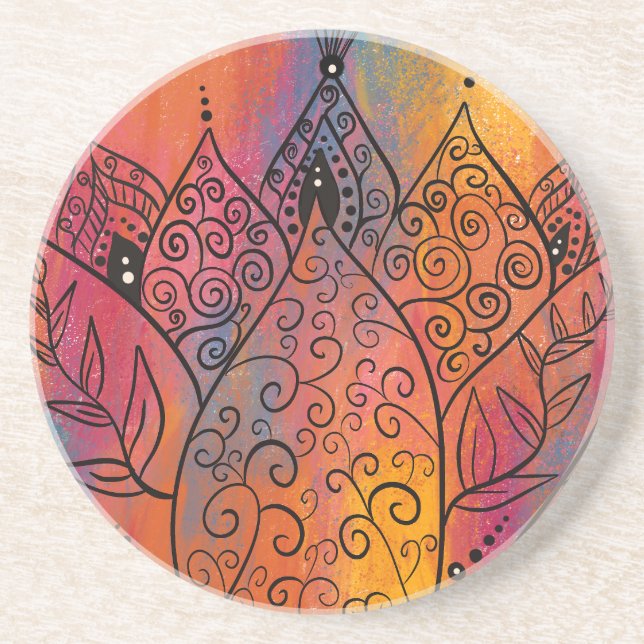 Söt Blommigt Art Underlägg (Framsidan)