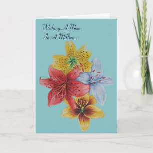 söt blommigt av blommor med verst för mamma kort