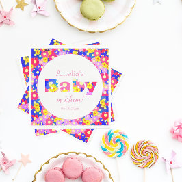 Söt Blommigt Baby Shower Pappersservett