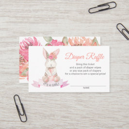 Söt Blommigt Babyskor Diaper Raffle Visitkort