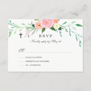 Söt Blommigt Baptism OSA Kort
