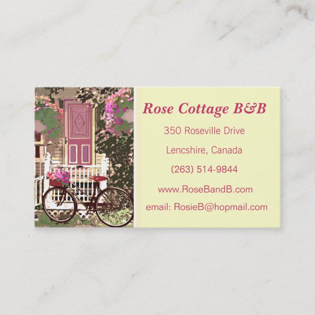 Söt Blommigt Bed & Breakfast/Tag Hyra Visitkort (Framsida)