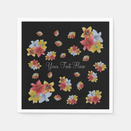 söt blommigt bild av färgstarka liilililska blommo pappersservett